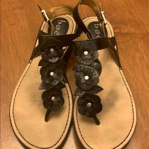 Black flower b.o.c. sandals size 10